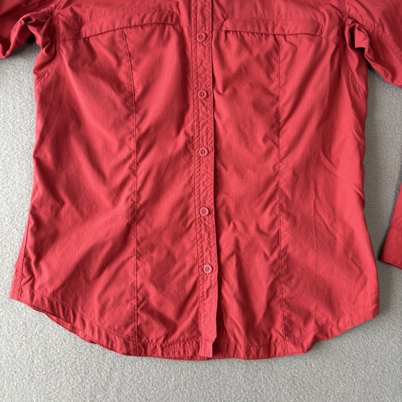 Columbia Omni Dry GRT Women's S Red Long Sleeve Button Down Shirt Outdoor Hiking - Picture 3 of 16